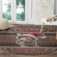 Donkey Christmas Round Carpet Merry Kiss My Ass - Wonder Print Shop