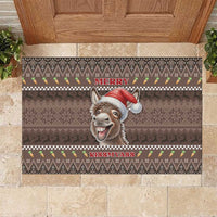 Donkey Christmas Rubber Doormat Merry Kiss My Ass - Wonder Print Shop