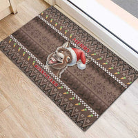 Donkey Christmas Rubber Doormat Merry Kiss My Ass - Wonder Print Shop