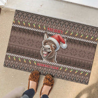 Donkey Christmas Rubber Doormat Merry Kiss My Ass - Wonder Print Shop