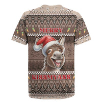 Donkey Christmas Rugby Jersey Merry Kiss My Ass - Wonder Print Shop