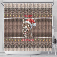 Donkey Christmas Shower Curtain Merry Kiss My Ass - Wonder Print Shop