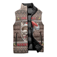 Donkey Christmas Sleeveless Puffer Jacket Merry Kiss My Ass - Wonder Print Shop