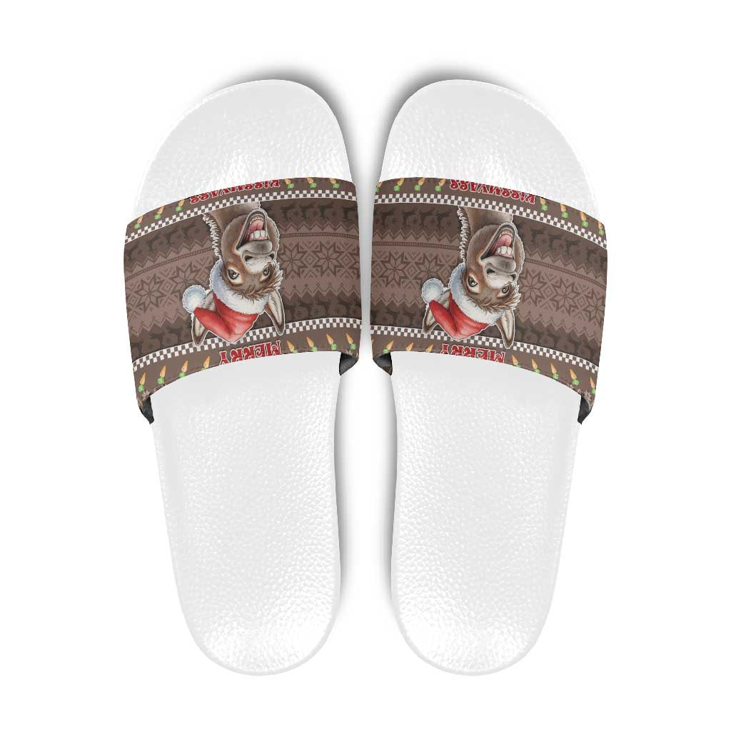 Donkey Christmas Slide Sandals Merry Kiss My Ass - Wonder Print Shop