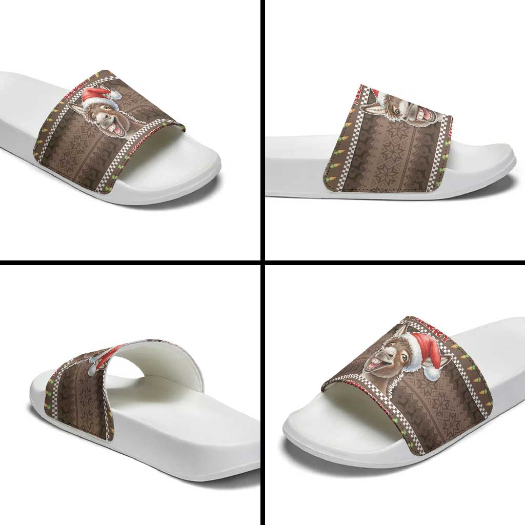 Donkey Christmas Slide Sandals Merry Kiss My Ass - Wonder Print Shop