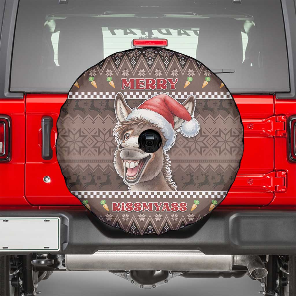 Donkey Christmas Spare Tire Cover Merry Kiss My Ass - Wonder Print Shop