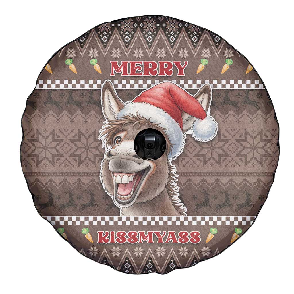 Donkey Christmas Spare Tire Cover Merry Kiss My Ass - Wonder Print Shop