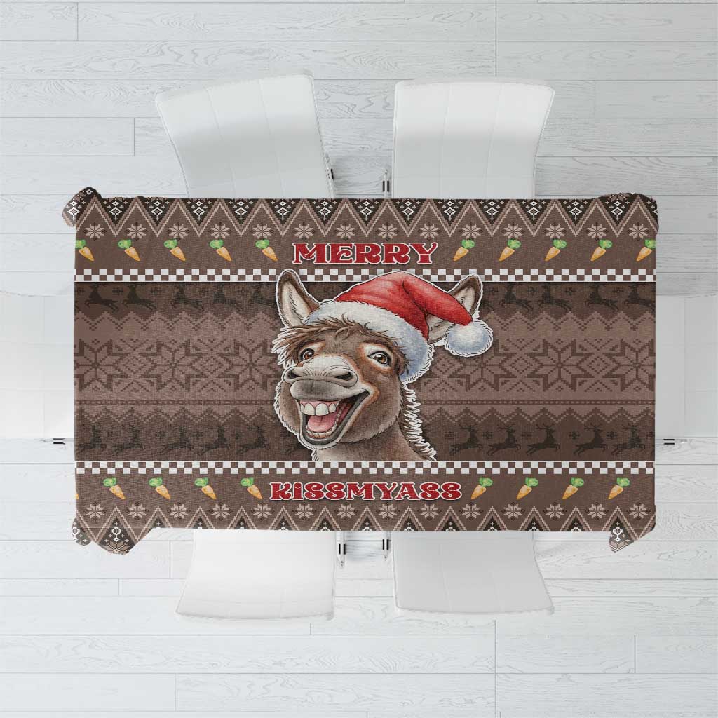 Donkey Christmas Tablecloth Merry Kiss My Ass - Wonder Print Shop