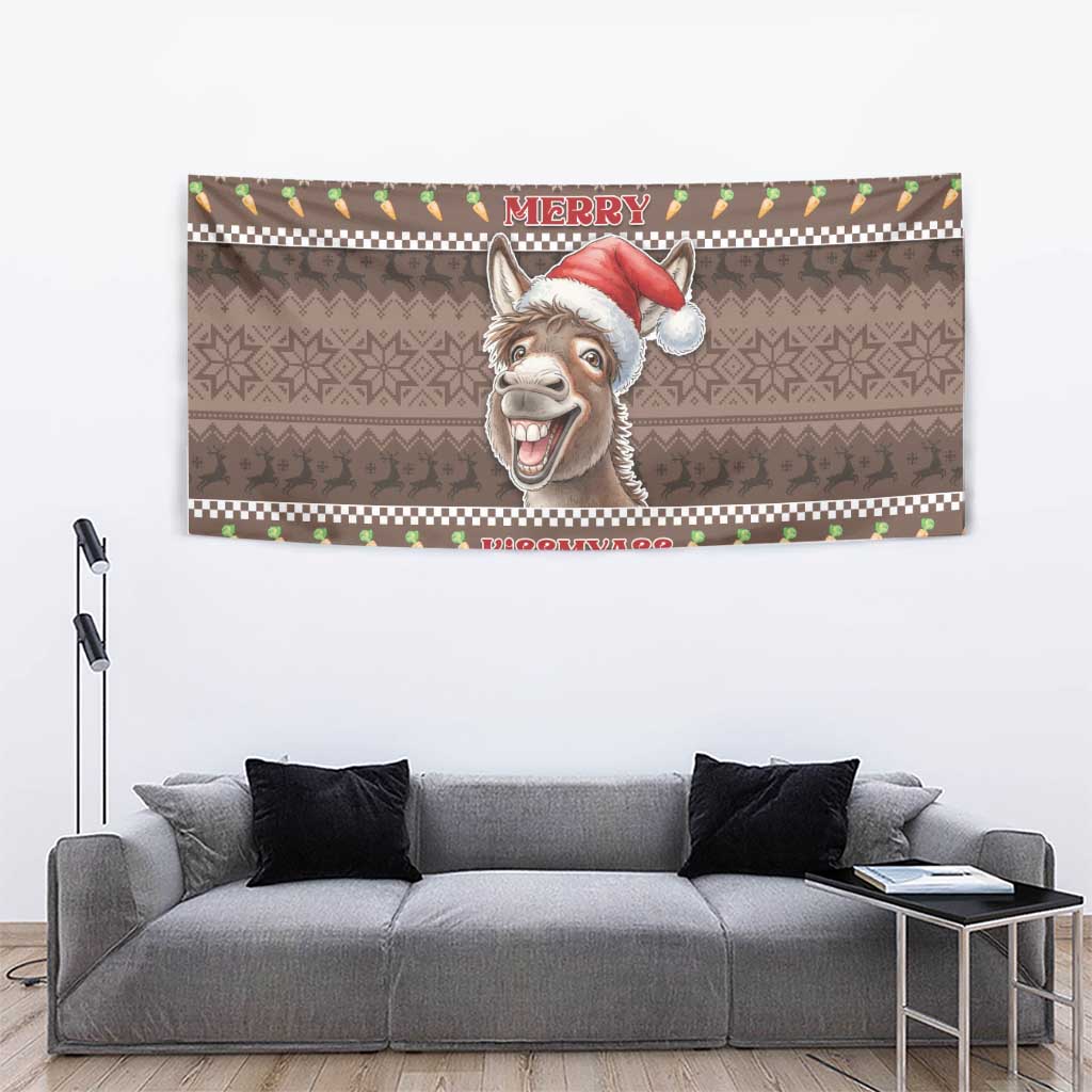 Donkey Christmas Tapestry Merry Kiss My Ass - Wonder Print Shop
