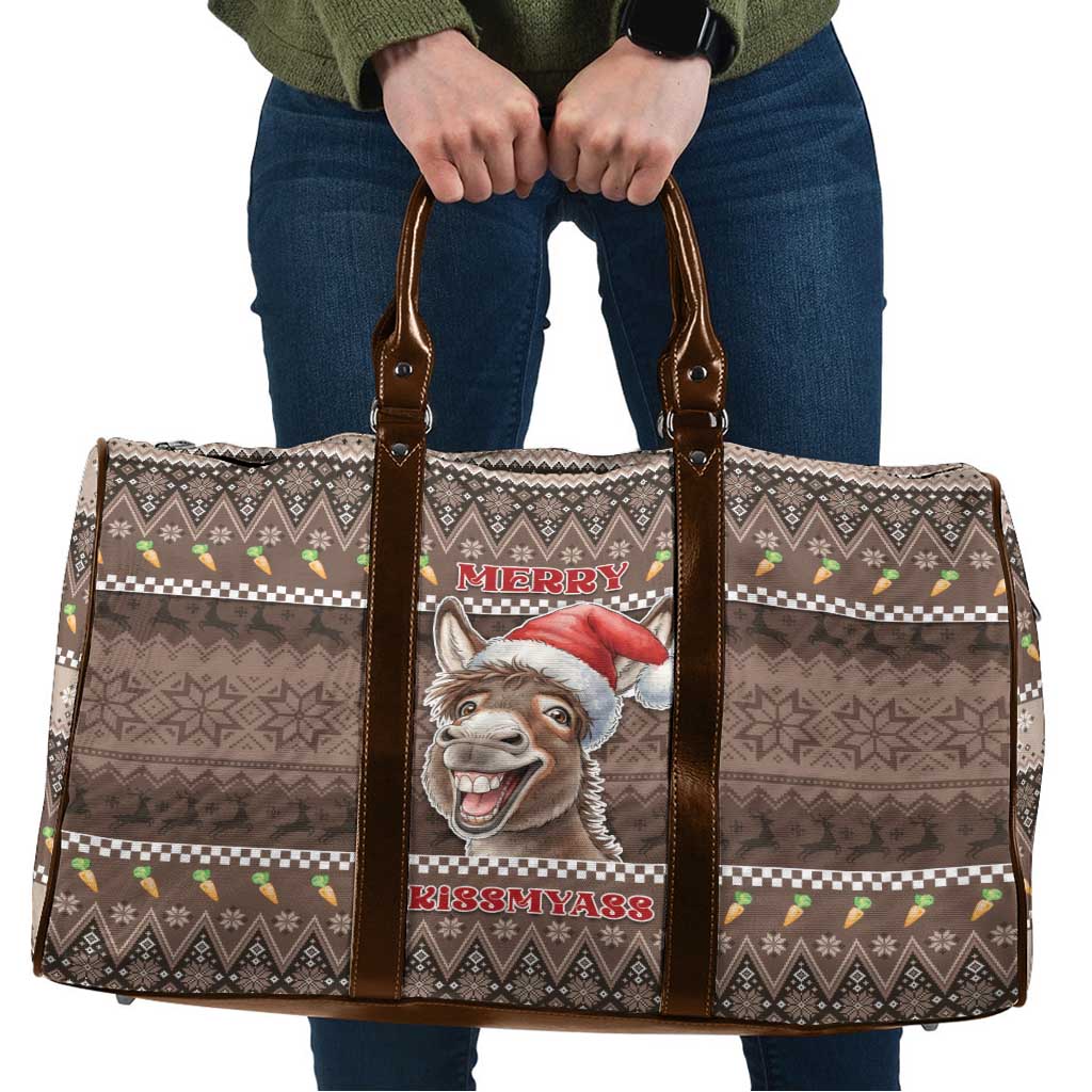 Donkey Christmas Travel Bag Merry Kiss My Ass - Wonder Print Shop