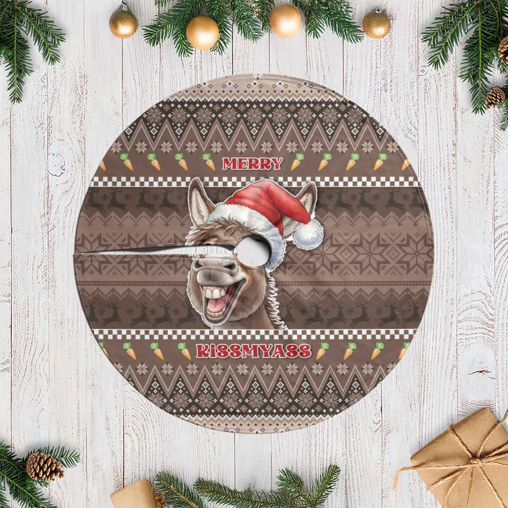 Donkey Christmas Tree Skirt Merry Kiss My Ass - Wonder Print Shop