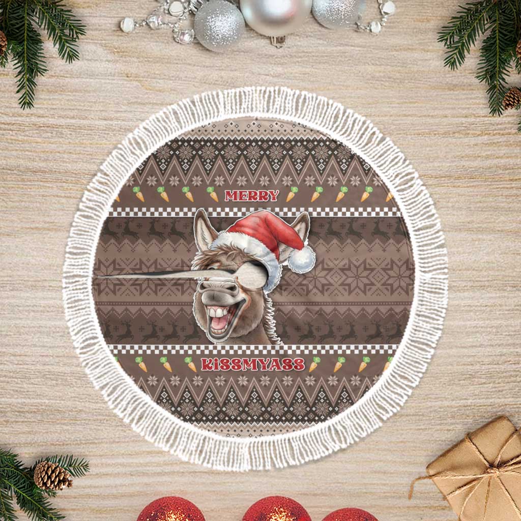 Donkey Christmas Tree Skirt Merry Kiss My Ass - Wonder Print Shop