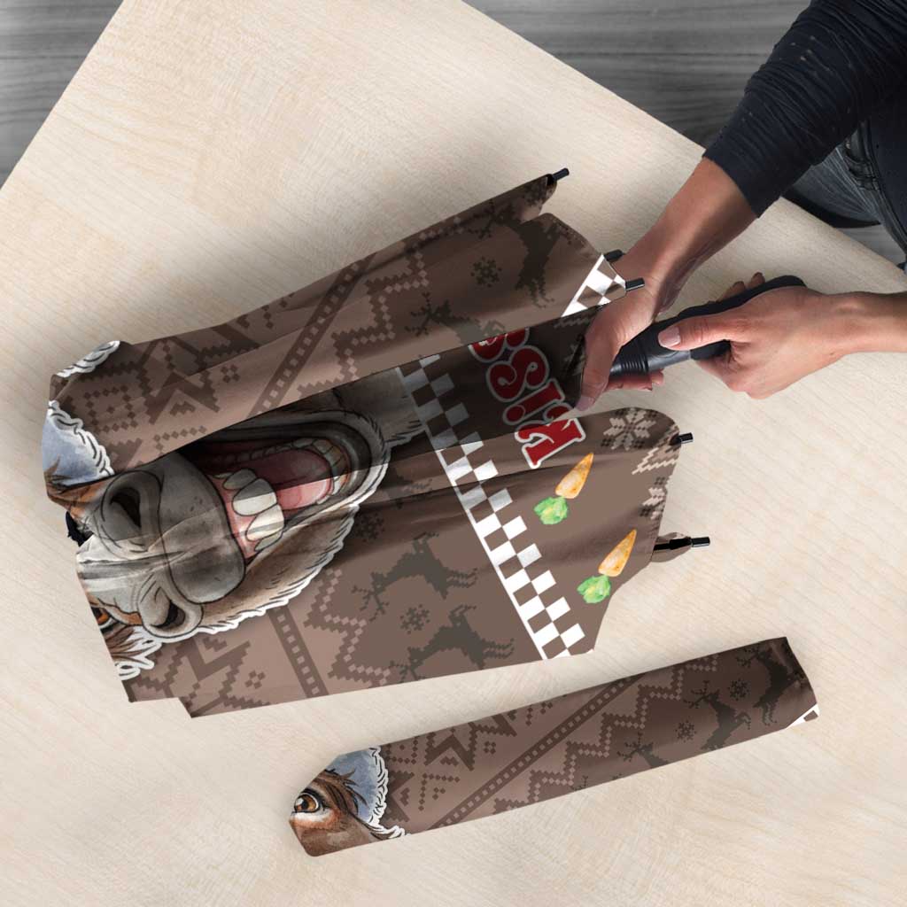 Donkey Christmas Umbrella Merry Kiss My Ass - Wonder Print Shop