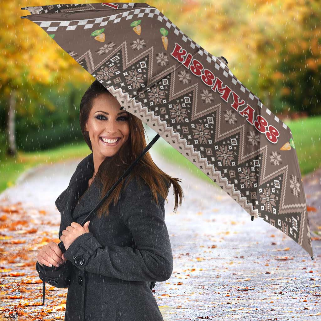 Donkey Christmas Umbrella Merry Kiss My Ass - Wonder Print Shop