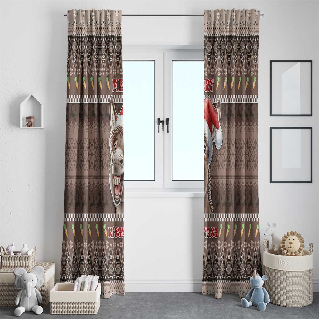 Donkey Christmas Window Curtain Merry Kiss My Ass - Wonder Print Shop