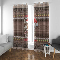 Donkey Christmas Window Curtain Merry Kiss My Ass - Wonder Print Shop