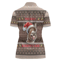 Donkey Christmas Women Polo Shirt Merry Kiss My Ass - Wonder Print Shop