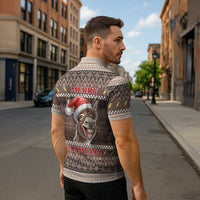 Donkey Christmas Zipper Polo Shirt Merry Kiss My Ass - Wonder Print Shop