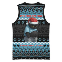 Cat Christmas Basketball Jersey It’s Fine I’m Fine Everything Is Fine - Wonder Print Shop