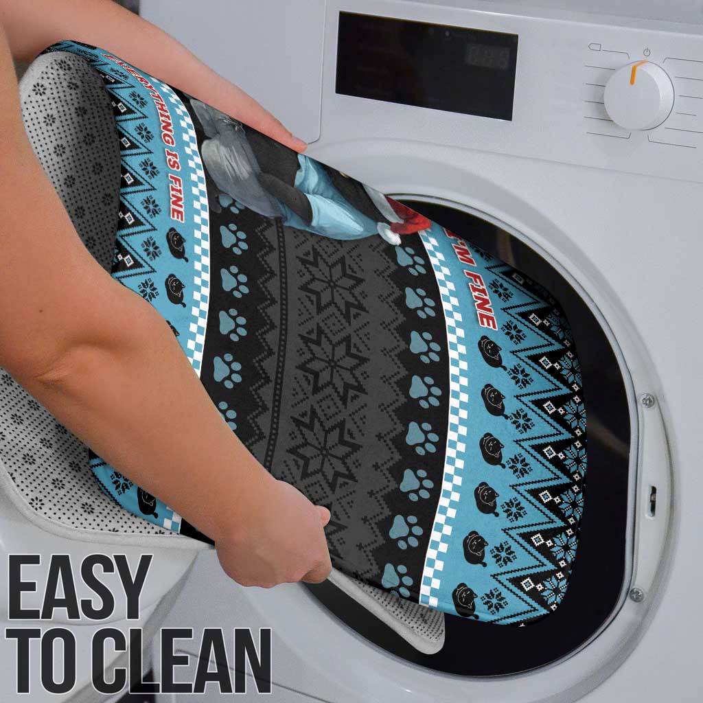 Cat Christmas Bathroom Set It’s Fine I’m Fine Everything Is Fine - Wonder Print Shop