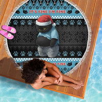 Cat Christmas Beach Blanket It’s Fine I’m Fine Everything Is Fine - Wonder Print Shop