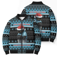 Cat Christmas Bomber Puffer Jacket It’s Fine I’m Fine Everything Is Fine - Wonder Print Shop