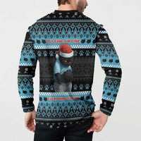 Cat Christmas Button Sweatshirt It’s Fine I’m Fine Everything Is Fine - Wonder Print Shop