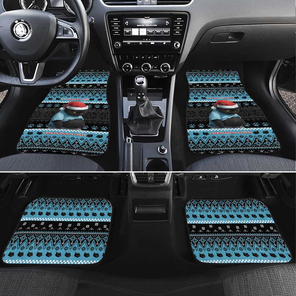 Cat Christmas Car Mats It’s Fine I’m Fine Everything Is Fine - Wonder Print Shop