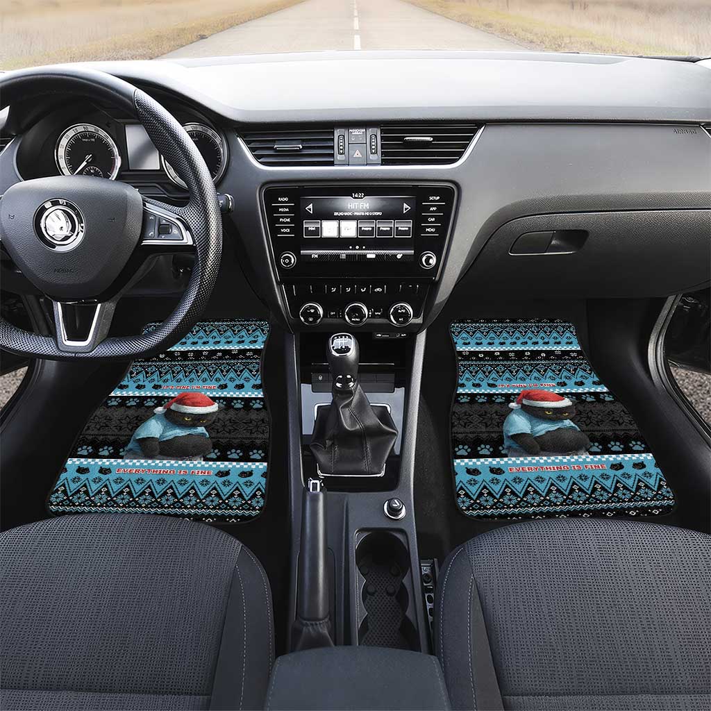 Cat Christmas Car Mats It’s Fine I’m Fine Everything Is Fine - Wonder Print Shop