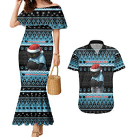 Cat Christmas Couples Matching Mermaid Dress and Hawaiian Shirt It’s Fine I’m Fine Everything Is Fine - Wonder Print Shop