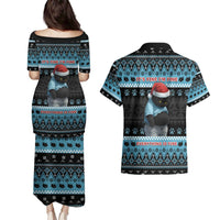 Cat Christmas Couples Matching Puletasi and Hawaiian Shirt It’s Fine I’m Fine Everything Is Fine - Wonder Print Shop