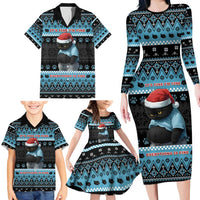 Cat Christmas Family Matching Long Sleeve Bodycon Dress and Hawaiian Shirt It’s Fine I’m Fine Everything Is Fine - Wonder Print Shop