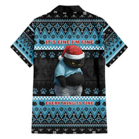 Cat Christmas Family Matching Long Sleeve Bodycon Dress and Hawaiian Shirt It’s Fine I’m Fine Everything Is Fine - Wonder Print Shop