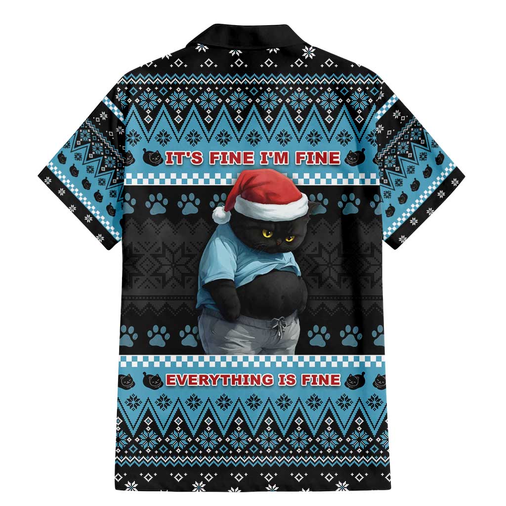 Cat Christmas Family Matching Mermaid Dress and Hawaiian Shirt It’s Fine I’m Fine Everything Is Fine - Wonder Print Shop