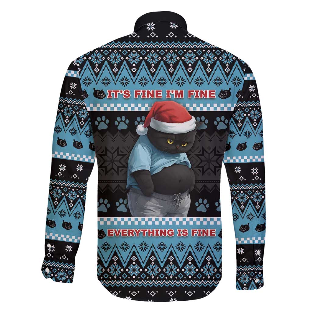 Cat Christmas Family Matching Mermaid Dress and Hawaiian Shirt It’s Fine I’m Fine Everything Is Fine - Wonder Print Shop