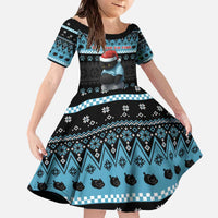Cat Christmas Family Matching Off The Shoulder Long Sleeve Dress and Hawaiian Shirt It’s Fine I’m Fine Everything Is Fine - Wonder Print Shop