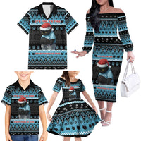 Cat Christmas Family Matching Off The Shoulder Long Sleeve Dress and Hawaiian Shirt It’s Fine I’m Fine Everything Is Fine - Wonder Print Shop