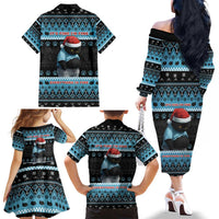 Cat Christmas Family Matching Off The Shoulder Long Sleeve Dress and Hawaiian Shirt It’s Fine I’m Fine Everything Is Fine - Wonder Print Shop