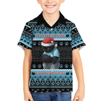 Cat Christmas Family Matching Off The Shoulder Long Sleeve Dress and Hawaiian Shirt It’s Fine I’m Fine Everything Is Fine - Wonder Print Shop