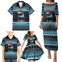 Cat Christmas Family Matching Puletasi and Hawaiian Shirt It’s Fine I’m Fine Everything Is Fine - Wonder Print Shop