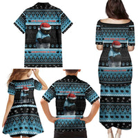 Cat Christmas Family Matching Puletasi and Hawaiian Shirt It’s Fine I’m Fine Everything Is Fine - Wonder Print Shop