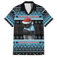 Cat Christmas Family Matching Puletasi and Hawaiian Shirt It’s Fine I’m Fine Everything Is Fine - Wonder Print Shop