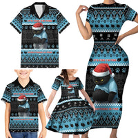 Cat Christmas Family Matching Short Sleeve Bodycon Dress and Hawaiian Shirt It’s Fine I’m Fine Everything Is Fine - Wonder Print Shop
