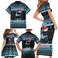 Cat Christmas Family Matching Short Sleeve Bodycon Dress and Hawaiian Shirt It’s Fine I’m Fine Everything Is Fine - Wonder Print Shop