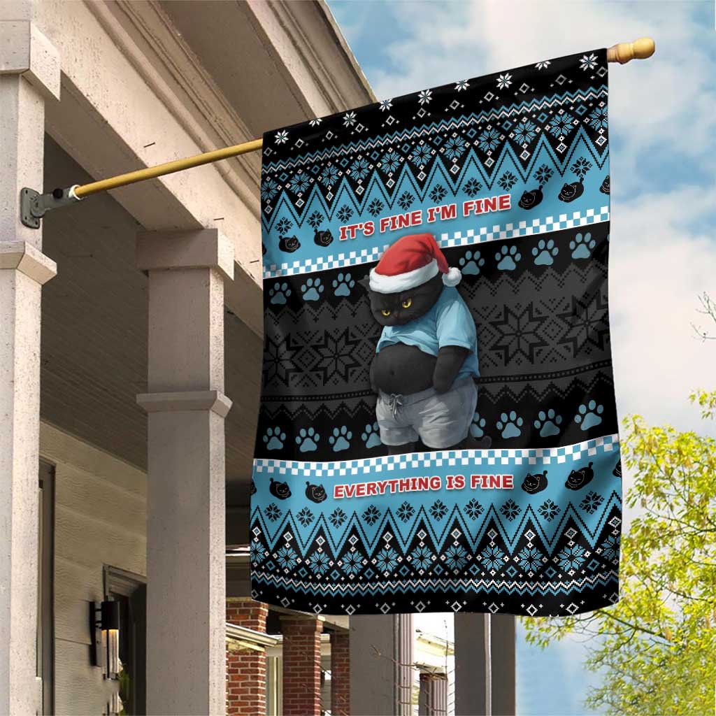Cat Christmas Garden Flag It’s Fine I’m Fine Everything Is Fine - Wonder Print Shop