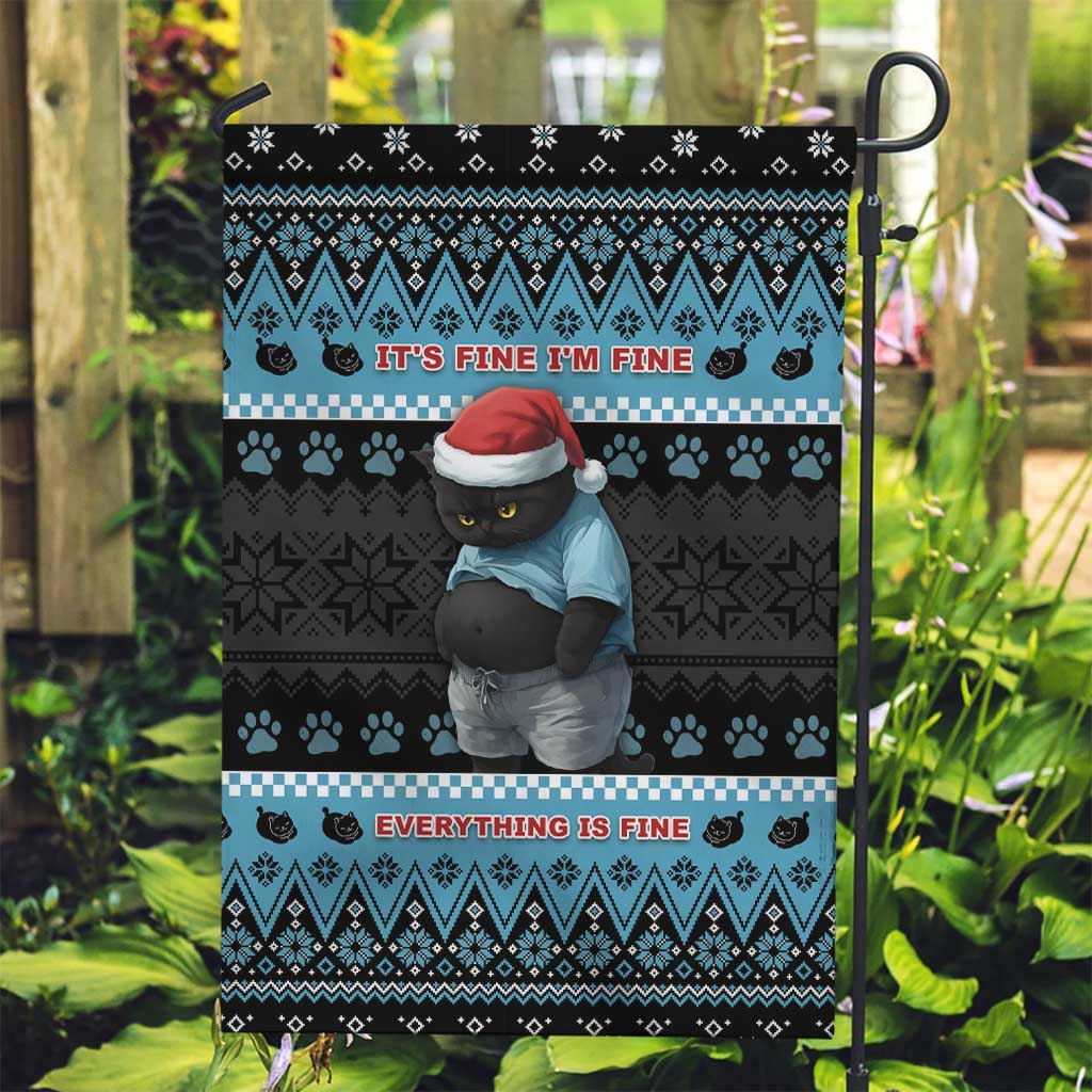 Cat Christmas Garden Flag It’s Fine I’m Fine Everything Is Fine - Wonder Print Shop