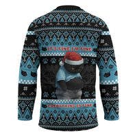 Cat Christmas Hockey Jersey It’s Fine I’m Fine Everything Is Fine - Wonder Print Shop