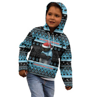 Cat Christmas Kid Hoodie It’s Fine I’m Fine Everything Is Fine - Wonder Print Shop