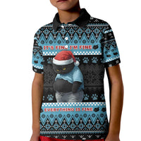 Cat Christmas Kid Polo Shirt It’s Fine I’m Fine Everything Is Fine - Wonder Print Shop
