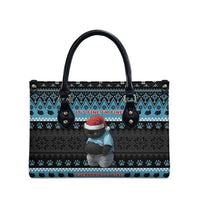 Cat Christmas Leather Bag It’s Fine I’m Fine Everything Is Fine - Wonder Print Shop